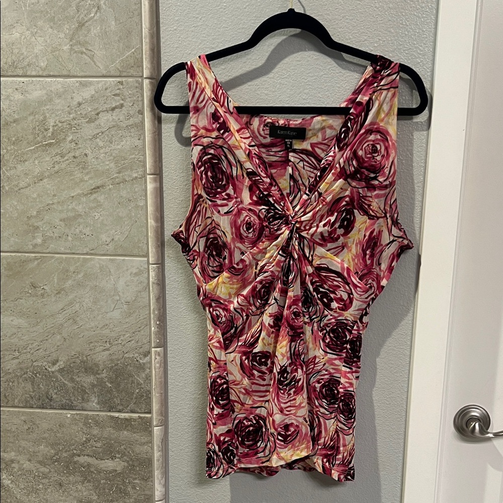 Vintage Karen Kane Pink Floral Tank Top